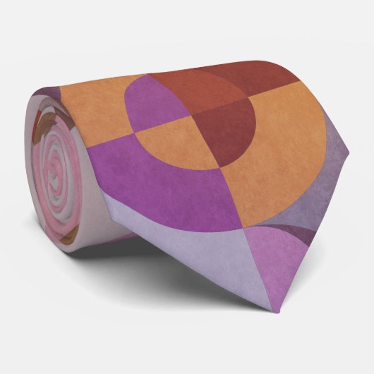 幾何学的抽象芸術レトロ円エレガントカラフル ネクタイ (ロール)