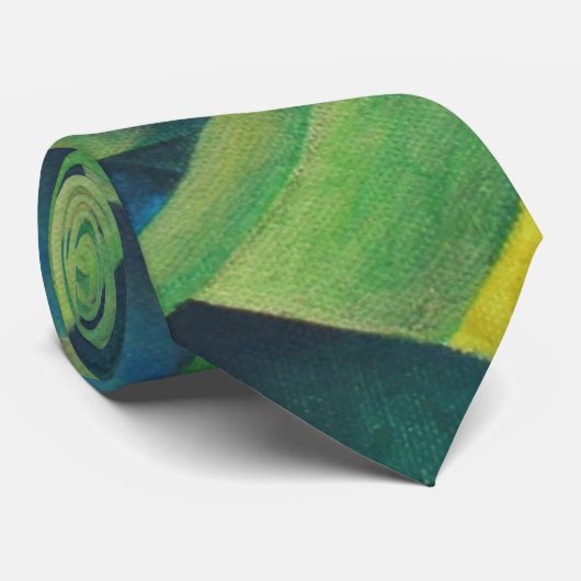 幾何学的抽象芸術ヴィレッジウーマンとヘッドスカーフ ネクタイ (ロール)