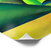 幾何学的抽象芸術ヴィレッジウーマンとヘッドスカーフ ポスター (コーナー)