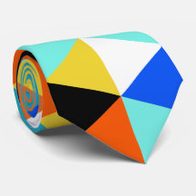 幾何学的抽象芸術三角形パターンネックタイ