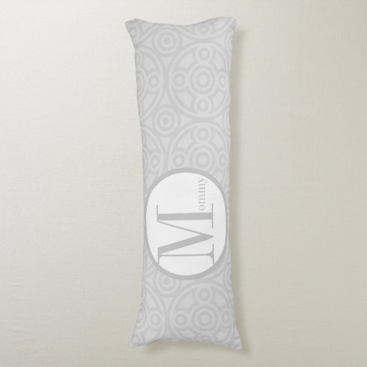 幾何学的抽象芸術円リンクグレーのモミー ボディピロー (正面縦)