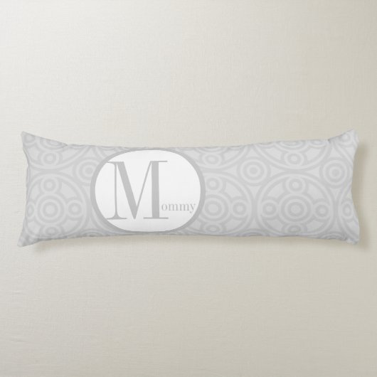 幾何学的抽象芸術円リンクグレーのモミー ボディピロー (正面)