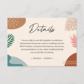 幾何学的抽象芸術夏熱帯結婚詳細 エンクロージャーカード (正面)