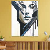 幾何学的抽象芸術女性 キャンバスプリント (インサイチュ (リビング))