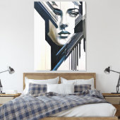 幾何学的抽象芸術女性 キャンバスプリント (インサイチュ (寝室))