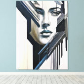 幾何学的抽象芸術女性 キャンバスプリント (インサイチュ (ウッドフロア))