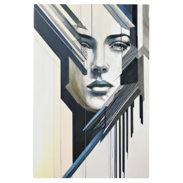 幾何学的抽象芸術女性 メタルプリント