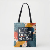 幾何学的抽象芸術建物未来の先生ギフト トートバッグ (正面)