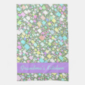 幾何学的抽象芸術数々のカラーのパステル形状 キッチンタオル (縦)