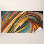 幾何学的抽象芸術未来論 ビーチタオル (正面)