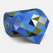 幾何学的抽象芸術正方形ピクセルアートブルータイ ネクタイ (ロール)