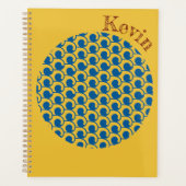 幾何学的抽象芸術波名前をカスタムするプランナー プランナー手帳 (正面)