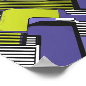 幾何学的抽象芸術線と形状 ポスター (角)