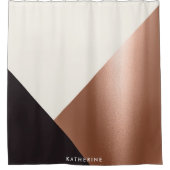 幾何学的抽象芸術色ブロック シャワーカーテン (正面)