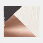 幾何学的抽象芸術色ブロック フリースブランケット (正面(横))