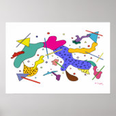 幾何学的抽象芸術表現主義キュビズムのポスター ポスター (正面)