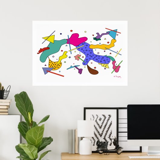 幾何学的抽象芸術表現主義キュビズムのポスター ポスター (ホームオフィス)