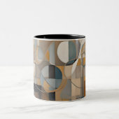 幾何学的抽象芸術設計コーヒーマグ ツートーンマグカップ (中央)