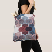 幾何学的抽象芸術赤い青のパターン トートバッグ (クローズアップ)