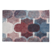 幾何学的抽象芸術赤い青のパターン 枕カバー (裏面)