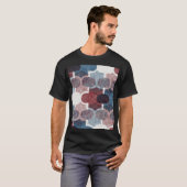 幾何学的抽象芸術赤い青のパターン Tシャツ (正面フル)