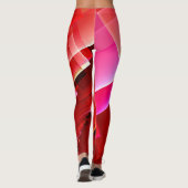 幾何学的抽象芸術赤パターン レギンス (裏面)
