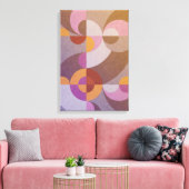 幾何学的抽象芸術逆円パタカラフルーン キャンバスプリント (インサイチュ (リビング))