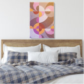 幾何学的抽象芸術逆円パタカラフルーン キャンバスプリント (インサイチュ (寝室))