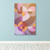 幾何学的抽象芸術逆円パタカラフルーン キャンバスプリント (インサイチュ (ウッドフロア))