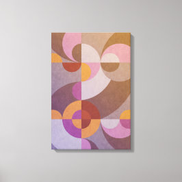幾何学的抽象芸術逆円パタカラフルーン キャンバスプリント