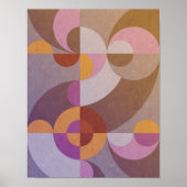 幾何学的抽象芸術逆円パタカラフルーン ポスター (正面)