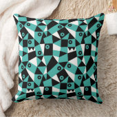 幾何学的抽象芸術030919 – 青（緑） クッション (ブランケット)