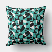 幾何学的抽象芸術030919 – 青（緑） クッション (裏面)