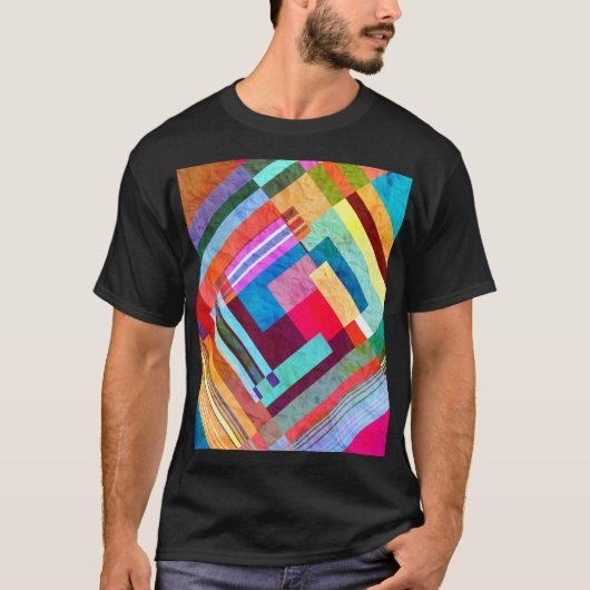 幾何学的抽象芸術、グラフィックカラー背景。 Tシャツ (正面)
