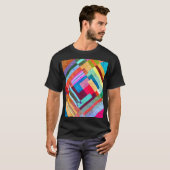 幾何学的抽象芸術、グラフィックカラー背景。 Tシャツ (正面フル)