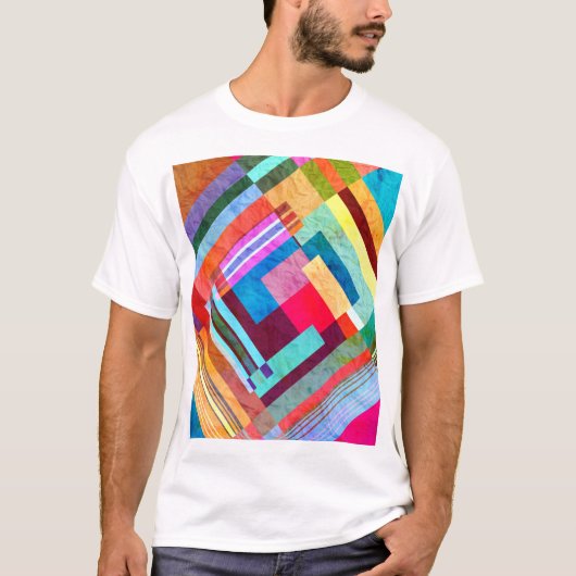 幾何学的抽象芸術、グラフィックカラー背景。 Tシャツ (正面)