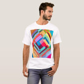 幾何学的抽象芸術、グラフィックカラー背景。 Tシャツ (正面フル)