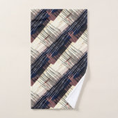 幾何学的抽象芸術 ストライプの バスタオルセット (ハンドタオル)