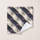 幾何学的抽象芸術 ストライプの バスタオルセット (ウォッシュタオル)