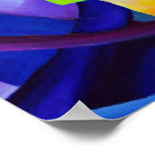 幾何学的抽象芸術 – レインボービーズコンポジション ポスター (角)