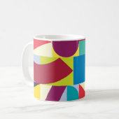 幾何学的抽象芸術:ヴィンテージシームレスパターン。 コーヒーマグカップ (正面左)