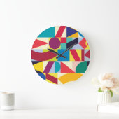 幾何学的抽象芸術:ヴィンテージシームレスパターン。 ラージ壁時計 (ホーム)