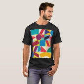 幾何学的抽象芸術:ヴィンテージシームレスパターン。 Tシャツ (正面フル)