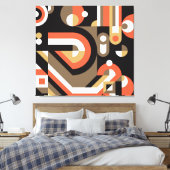 幾何学的抽象芸術:未来的なアートワークデザイン。 キャンバスプリント (インサイチュ (寝室))