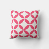 幾何学的抽象芸術 – 甘い明るい赤紫色! クッション (裏面)