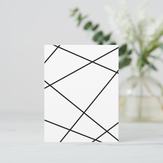 幾何学的抽象芸術 – 白と黒。 ポストカード (スタンド正面)