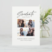 幾何学的数々のなネイビーブルーの卒業 案内状 (スタンド正面)