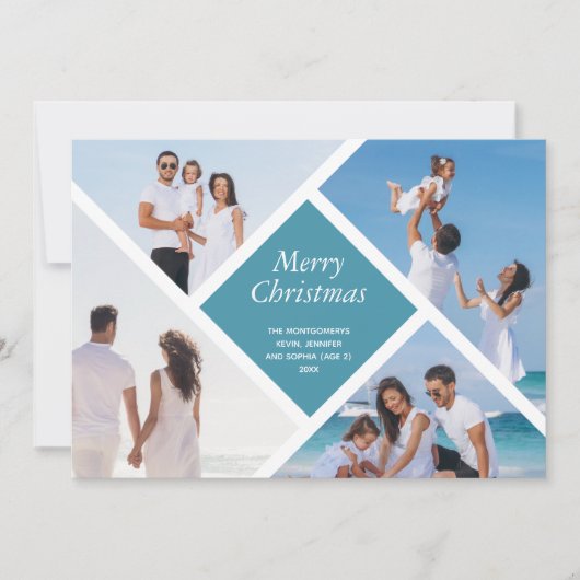 幾何学的数々の写真メリークリスマス シーズンカード (正面)