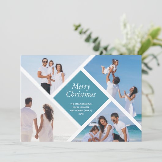 幾何学的数々の写真メリークリスマス シーズンカード (スタンド正面)