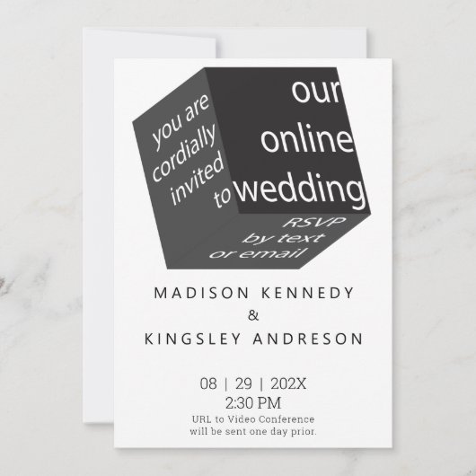 幾何学的新ハイテクエピックブラックキューブオンライン 招待状 (正面)